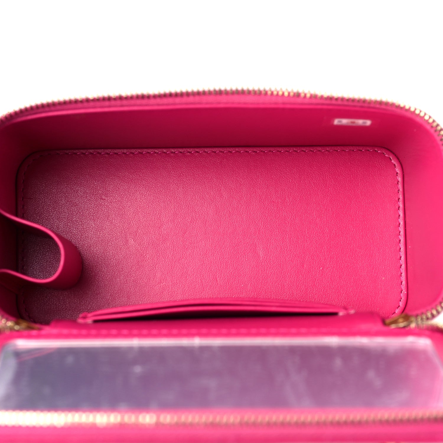 Chanel Lambskin Resin Quilted Vanity Case With Chain Fuchsia 4 of 8
