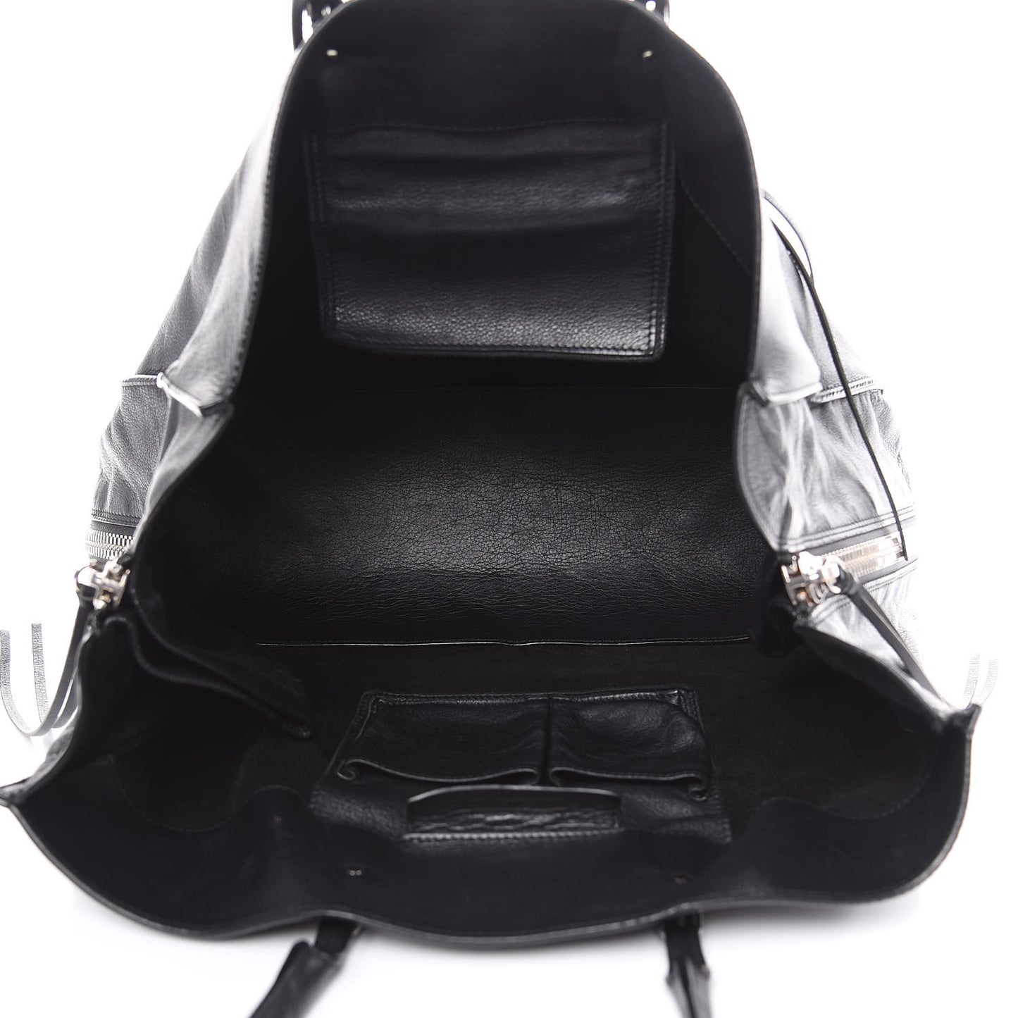 Supple Calfskin Papier A4 Zip Around Tote Black