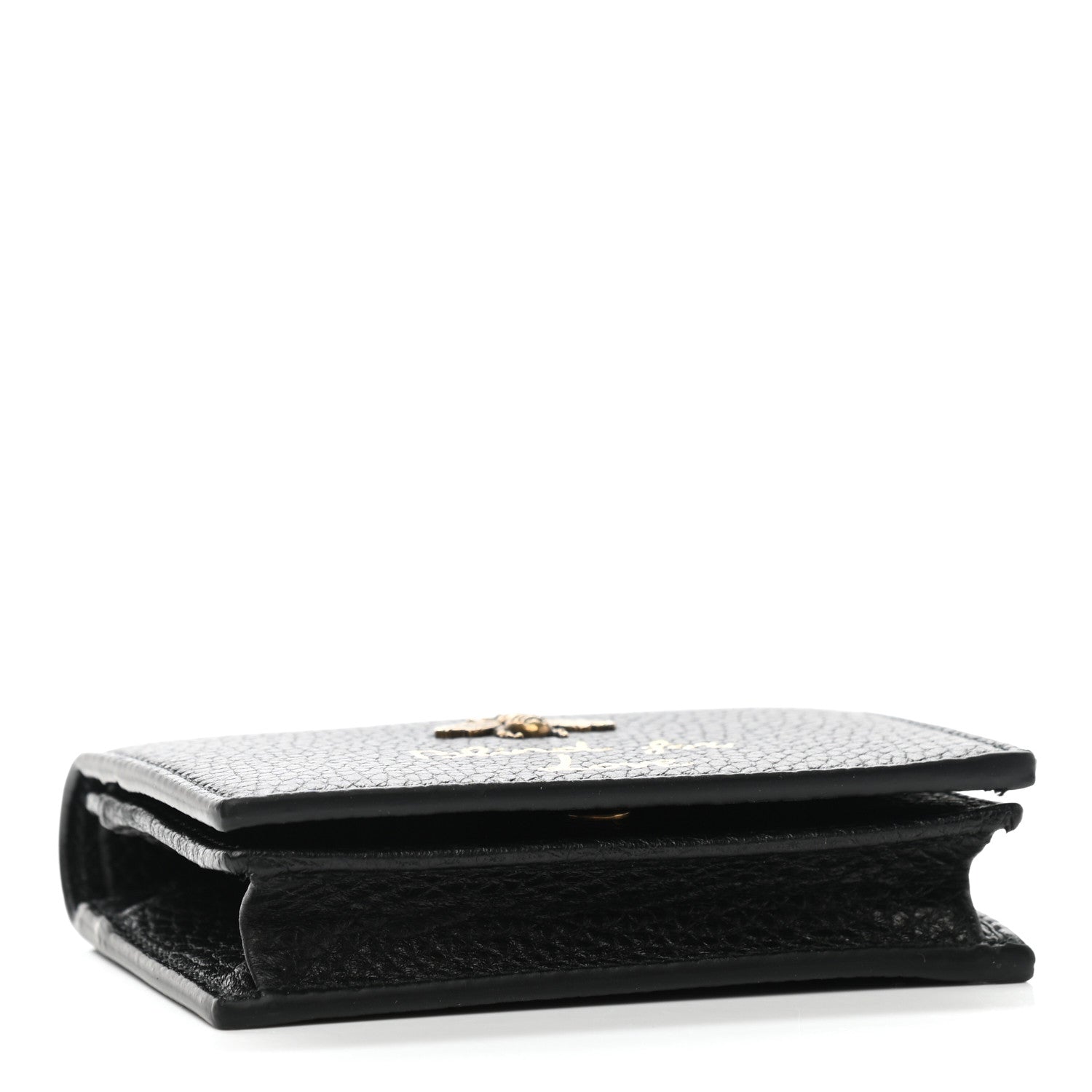 Gucci Pebbled Calfskin Animalier Card Case Black 4 of 7