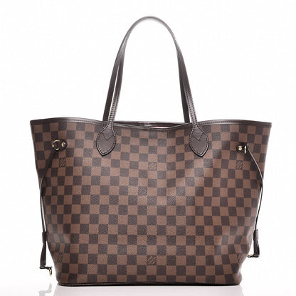 Louis Vuitton Damier Ebene Neo Neverfull MM Rose Ballerine 1 of 8