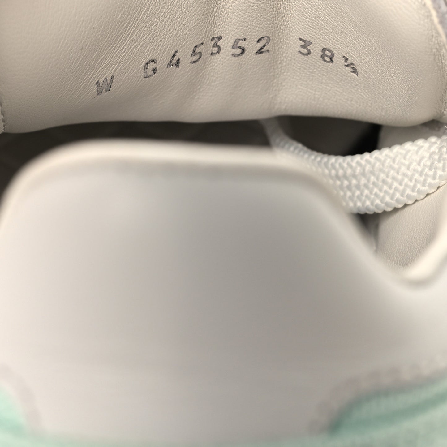 Cotton Sneakers 38.5 Light Turquoise White