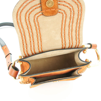 Chloe Suede Calfskin Braided Mini Hudson Shoulder Bag Caramel 5 of 7