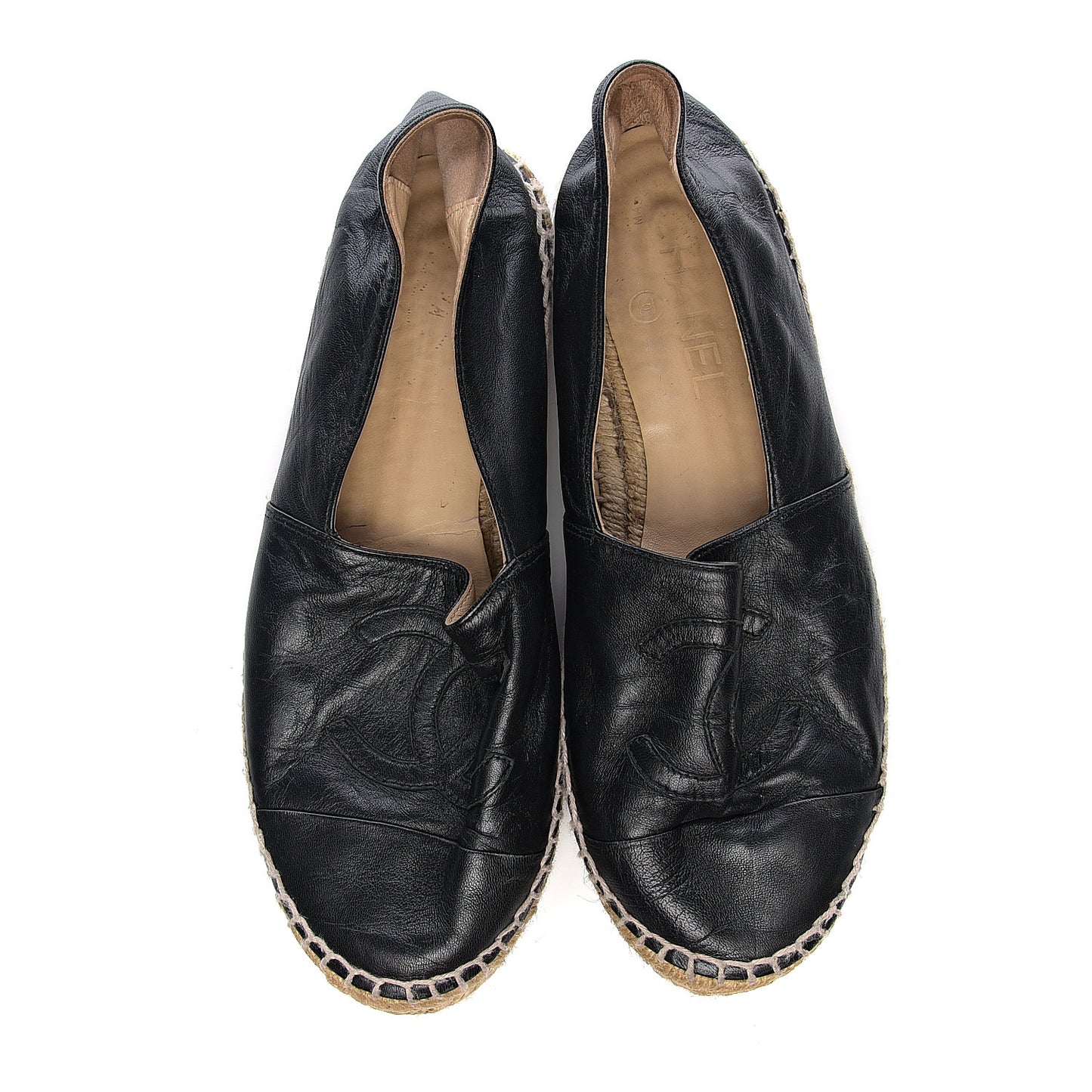 Lambskin CC Espadrilles 38 Black