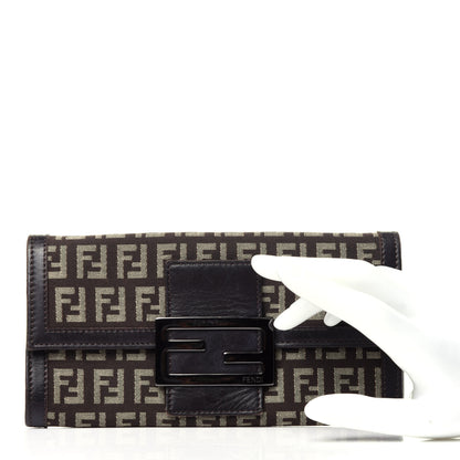 Fendi Zucchino Forever Continental Wallet Brown 2 of 12