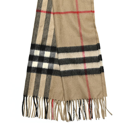 Burberry Cashmere Giant Check Fringe Scarf Camel 2 of 5