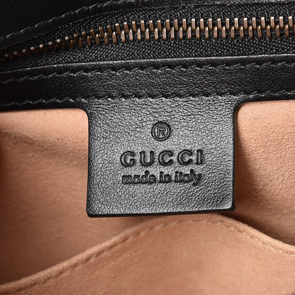 Gucci Calfskin Matelasse Small GG Marmont Top Handle Shoulder Bag Black 6 of 8