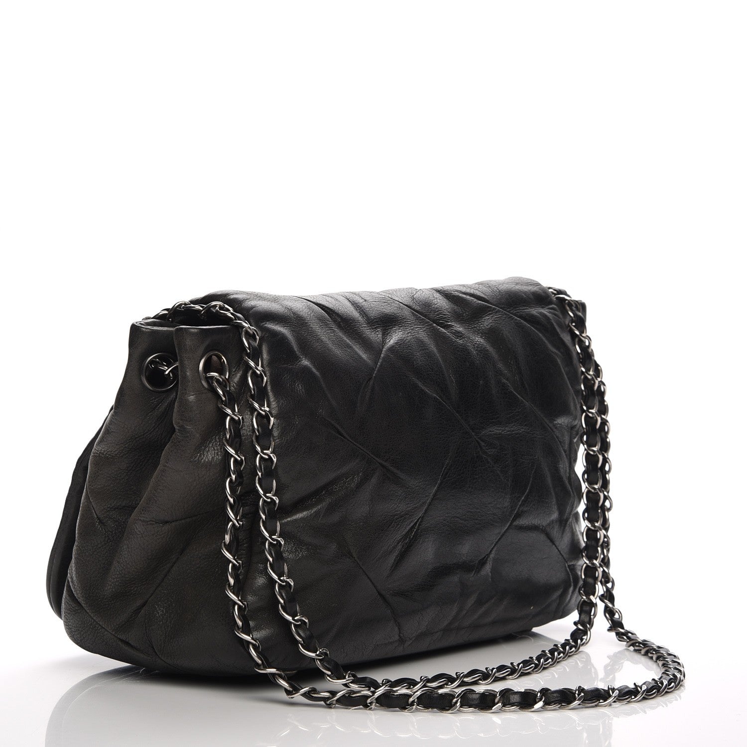 Chanel Iridescent Calfskin Glint Accordion Flap Black 3 of 10