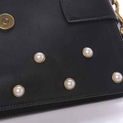 Gucci Nappa Pearl Studded Mini Queen Margaret Broadway Shoulder Bag Black 10 of 12