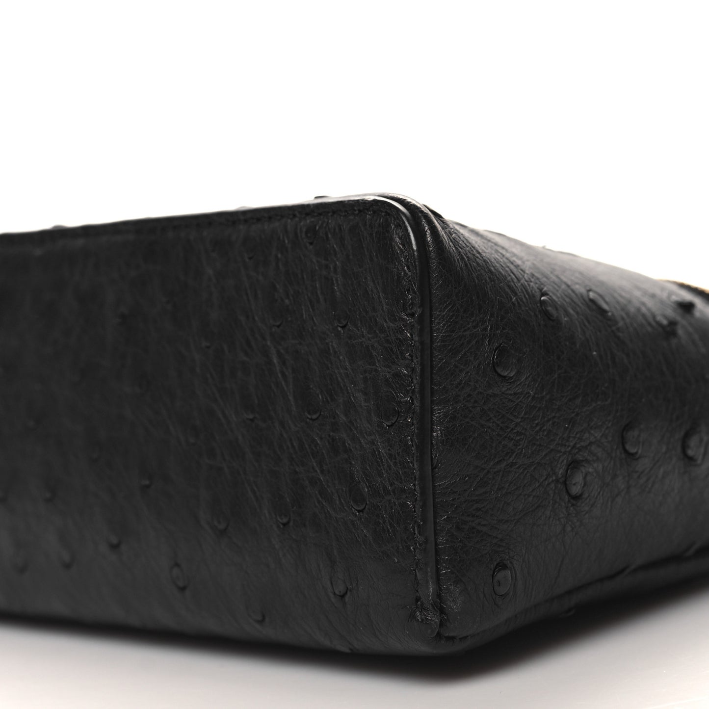 LORO PIANA Ostrich L19 Extra Pocket Pouch Black