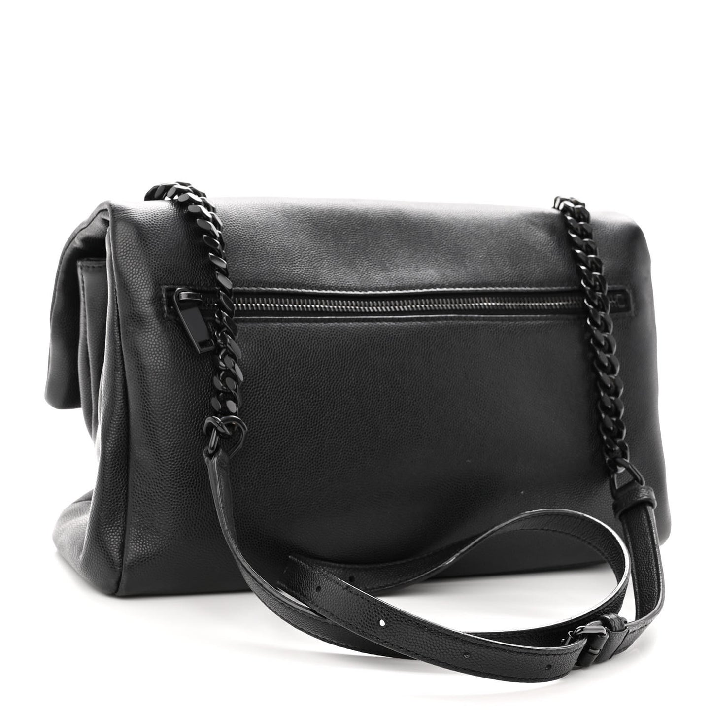Grain De Poudre Medium West Hollywood Monogram Fold-Over Black
