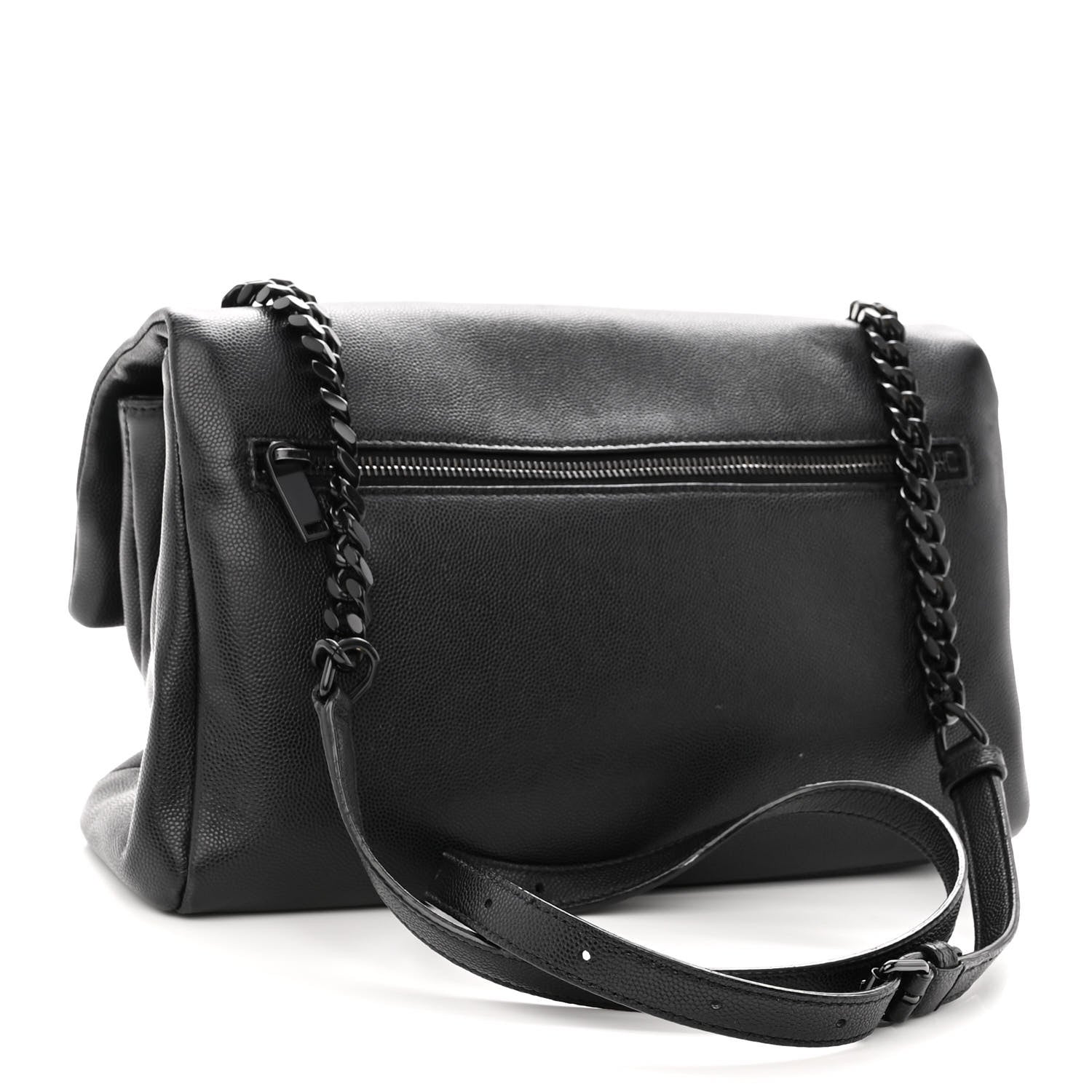 Saint Laurent Grain De Poudre Medium West Hollywood Monogram Fold-Over Black 3 of 10