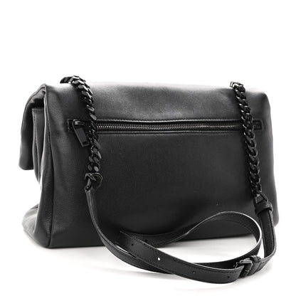 Saint Laurent Grain De Poudre Medium West Hollywood Monogram Fold-Over Black 3 of 10