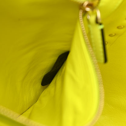 Valentino Garavani Nappa Canvas Camouflage Medium Rockstud Tote Green Fluo Yellow 7 of 16