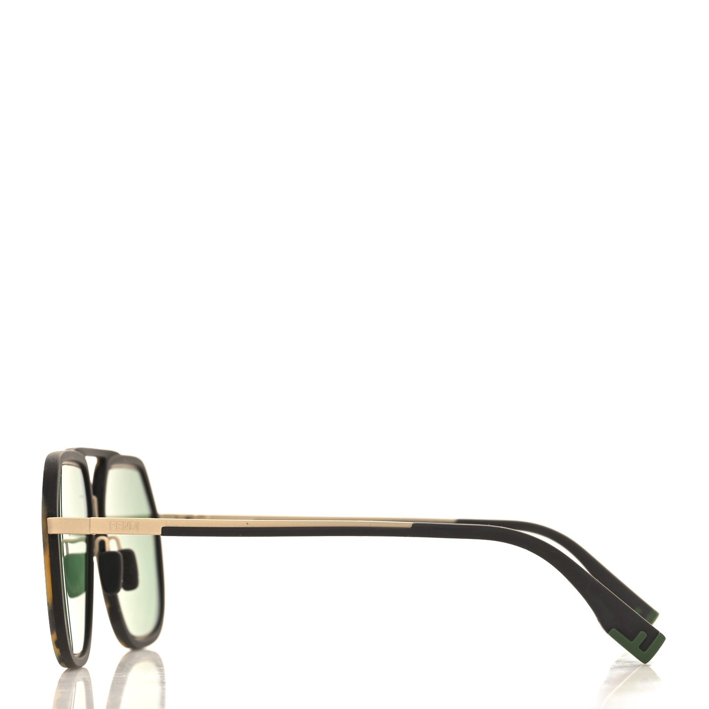 Metal Geometric FF Sunglasses FE40041U Green Gold