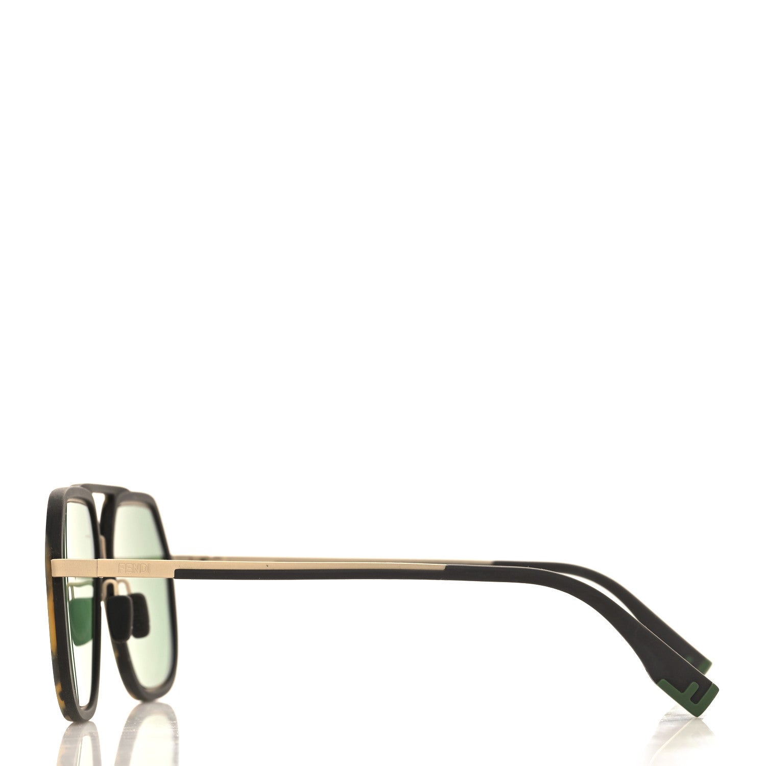 Fendi Metal Geometric FF Sunglasses FE40041U Green Gold 3 of 7