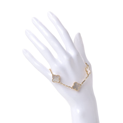 Van Cleef & Arpels 18K Yellow Gold Mother of Pearl 5 Motifs Vintage Alhambra Bracelet 2 of 8