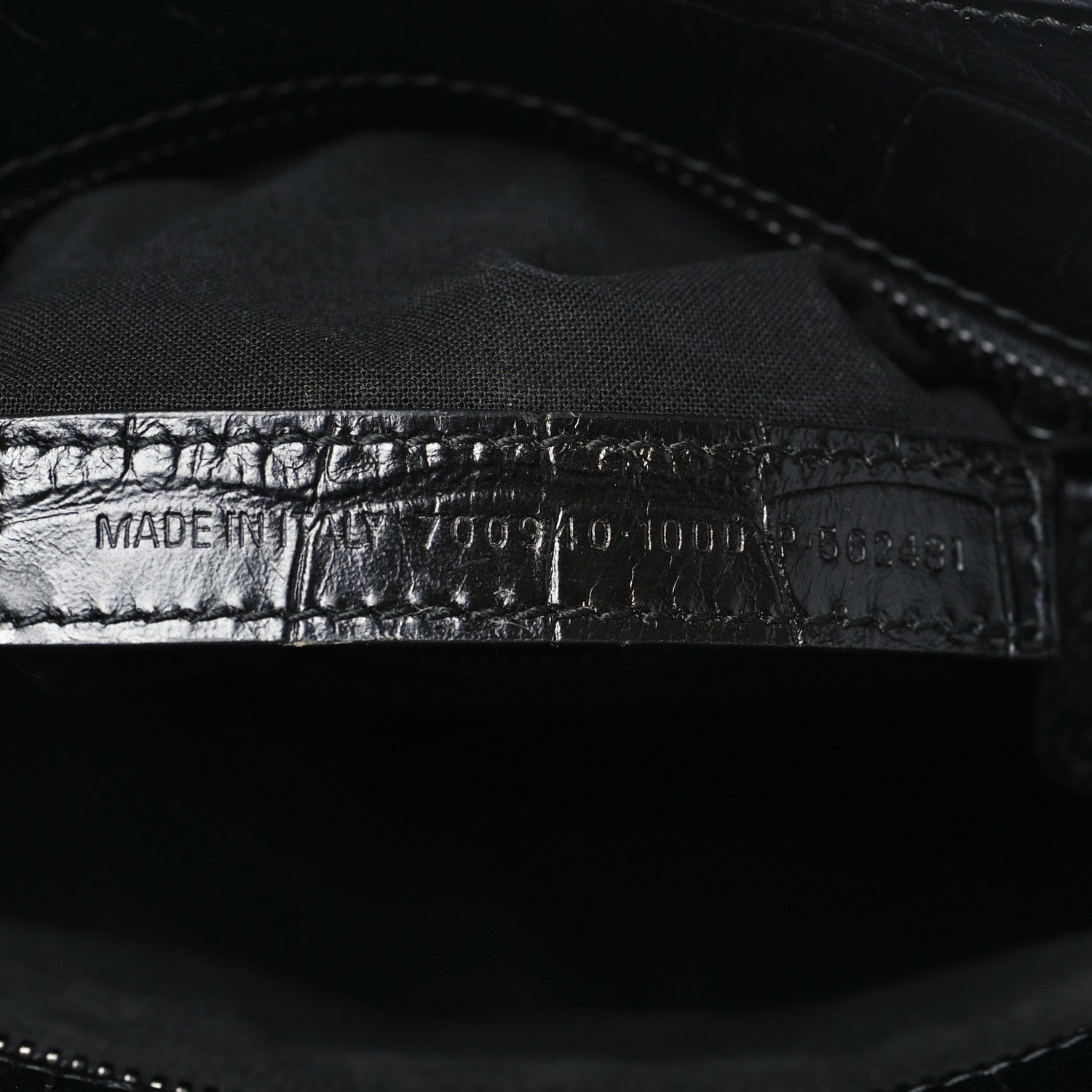 Balenciaga Semi Shiny Calfskin Crocodile Embossed Monochrome Neo Cagole Handbag XS Black 8 of 10