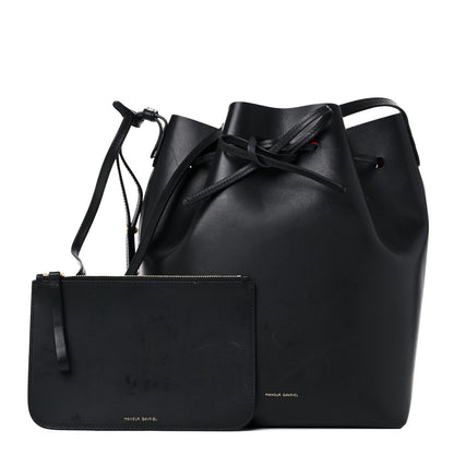 Mansur Gavriel Vegetable Tanned Calfskin Bucket Bag Black Flamma 1 of 25