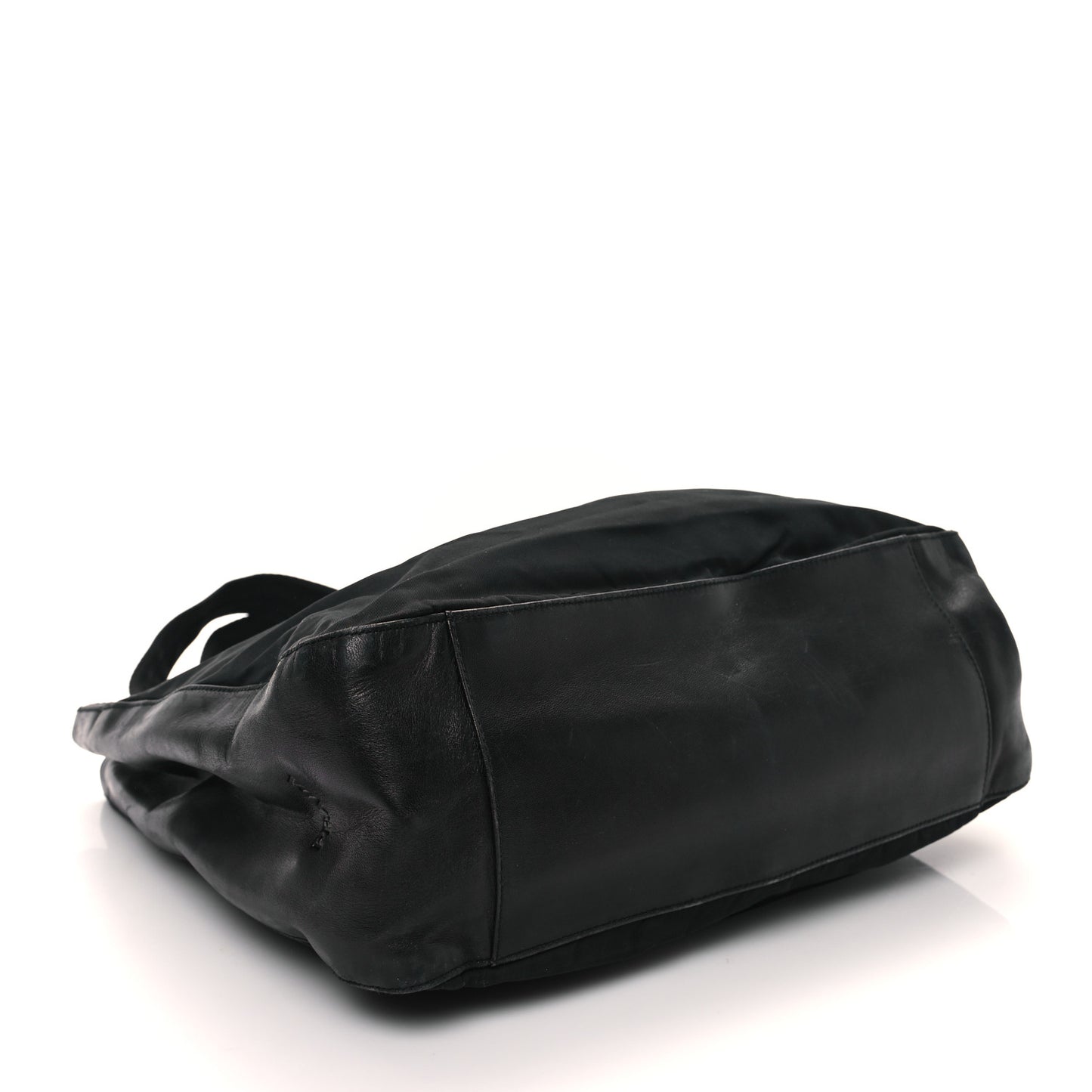 Nylon Calfskin Tote Black
