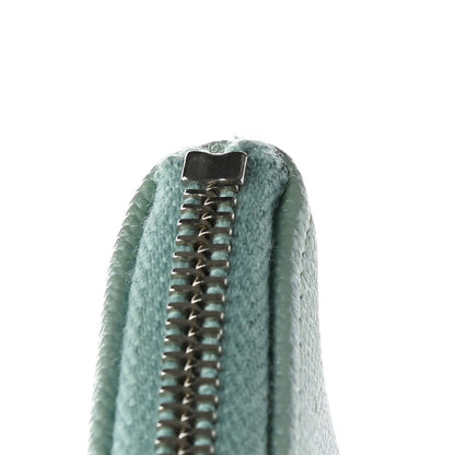 Chanel Metallic Caviar Chevron Quilted Mademoiselle Vintage Zip Pouch Light Blue 5 of 9