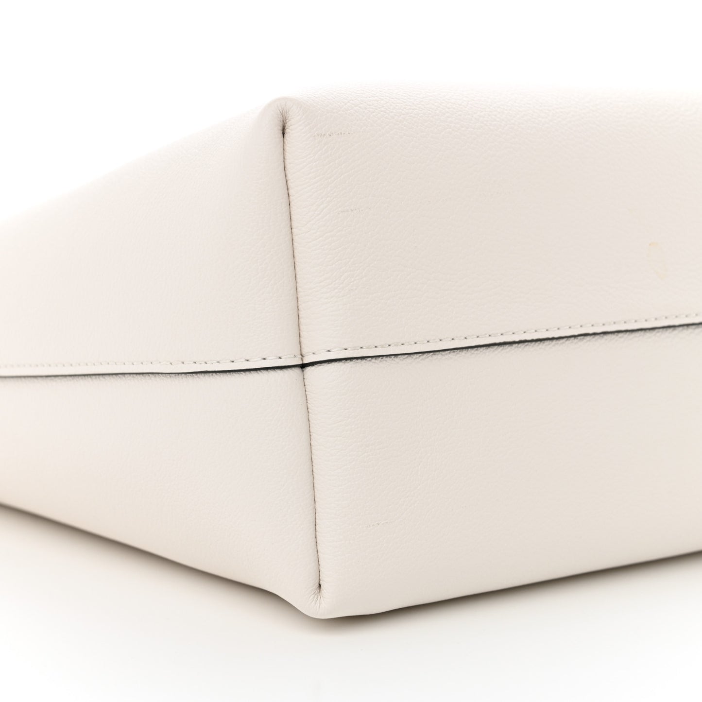 Grained Calfskin La Medusa Shopping Tote White