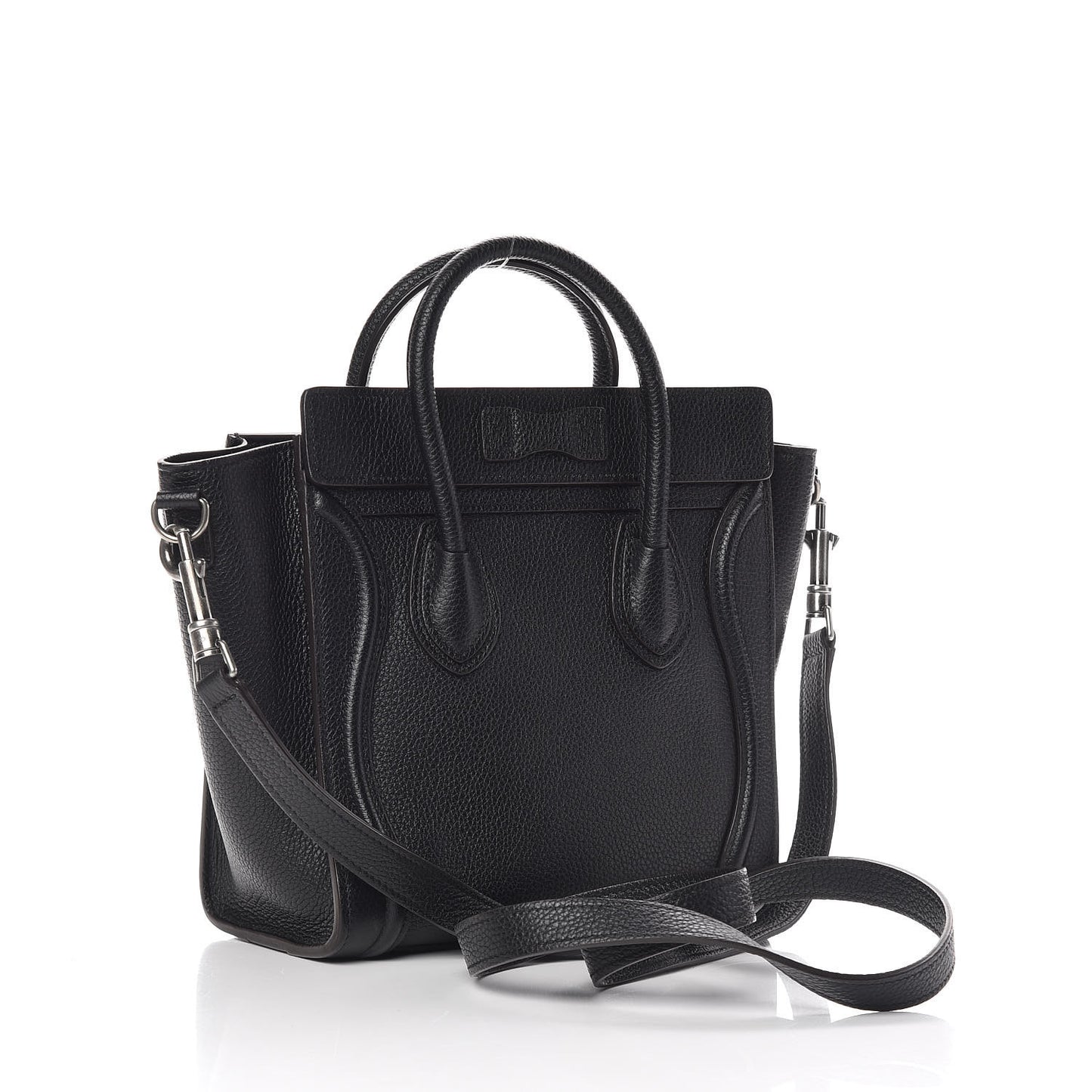 Drummed Calfskin Nano Luggage Black