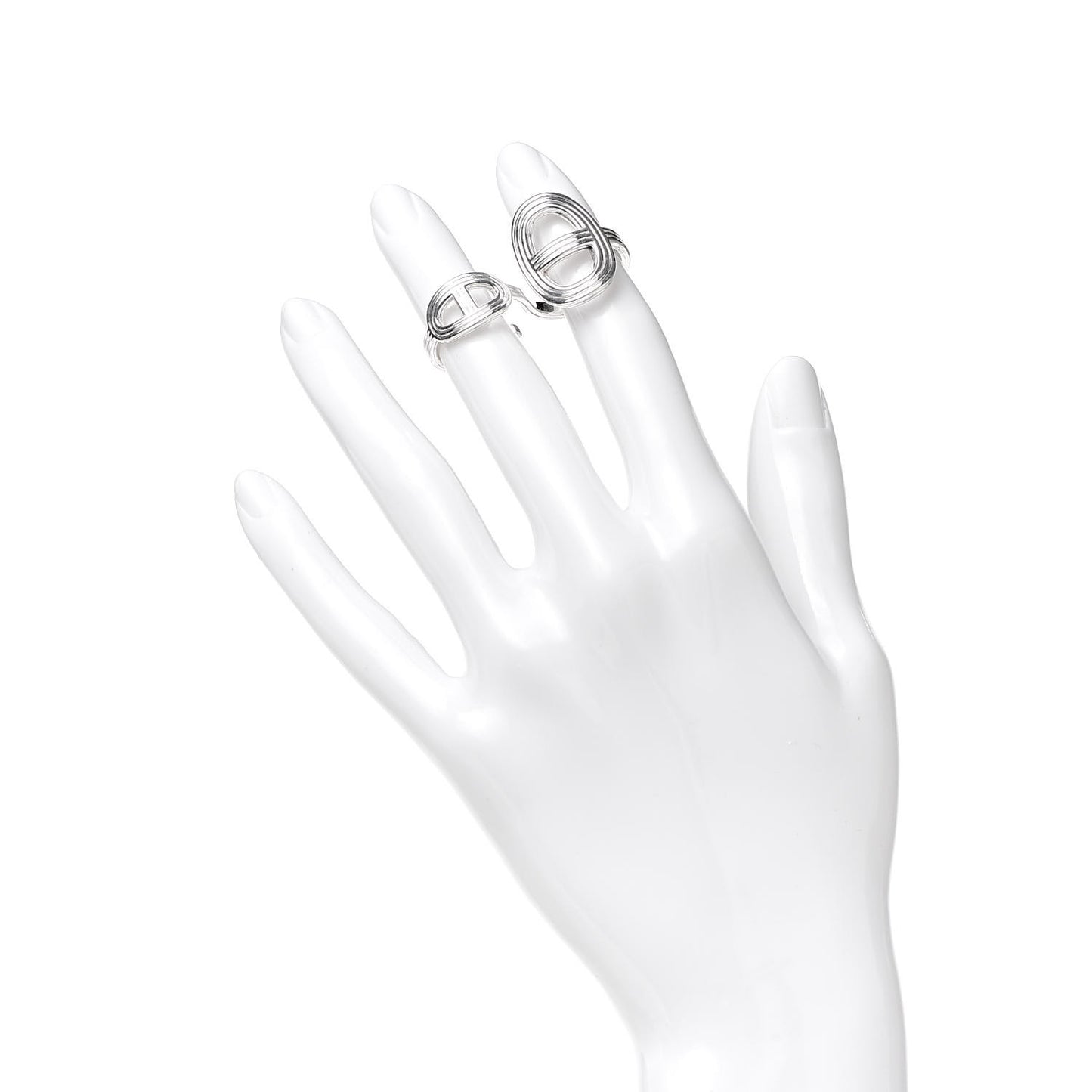 Sterling Silver TGM Chaine d'Ancre 24 Double Ring 50 5.25