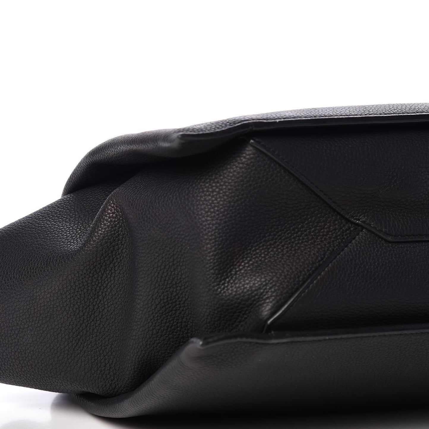 Baby Grained Calfskin Medium Tri-Fold Bag Black