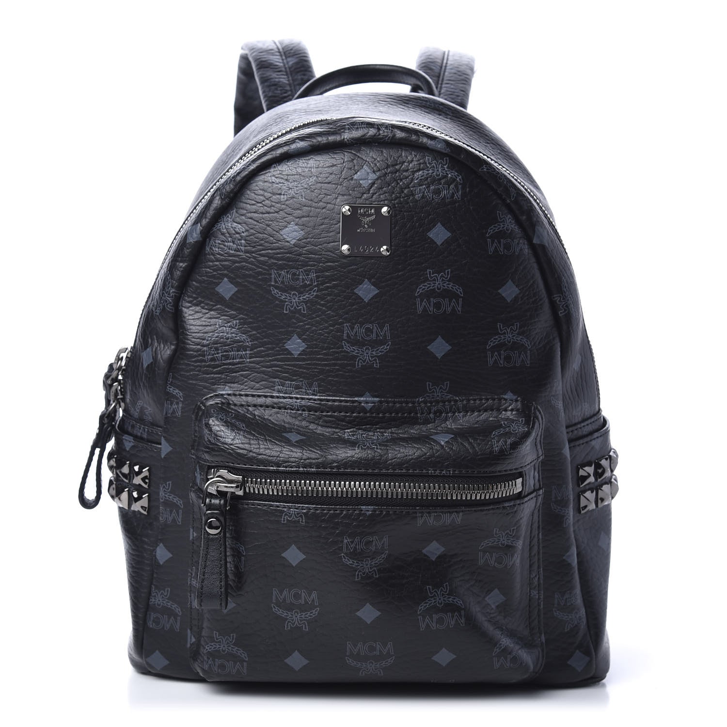 MCM Visetos Small Side Stud Stark Backpack Black 1 of 8