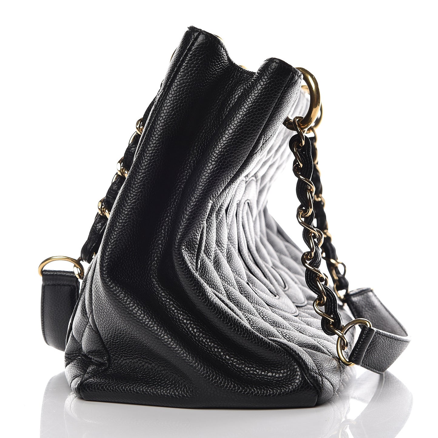 Caviar Quilted Grand Shopping Tote GST Black