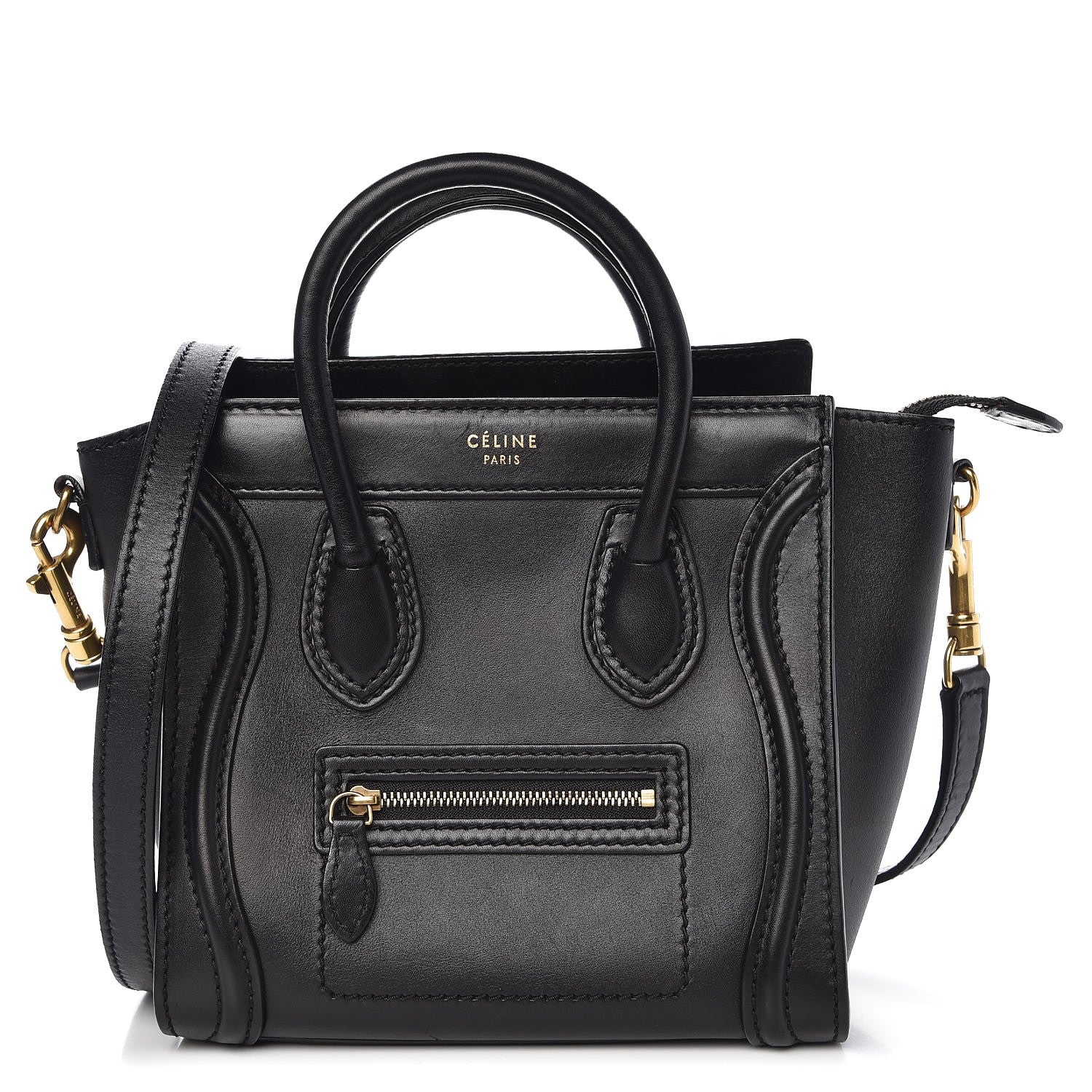 Celine Smooth Calfskin Nano Luggage Black 1 of 9