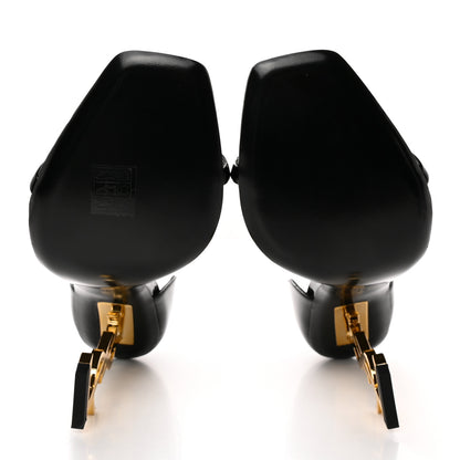 Saint Laurent Patent Calfskin Opyum 110 Sandals 40 Black Gold 5 of 10