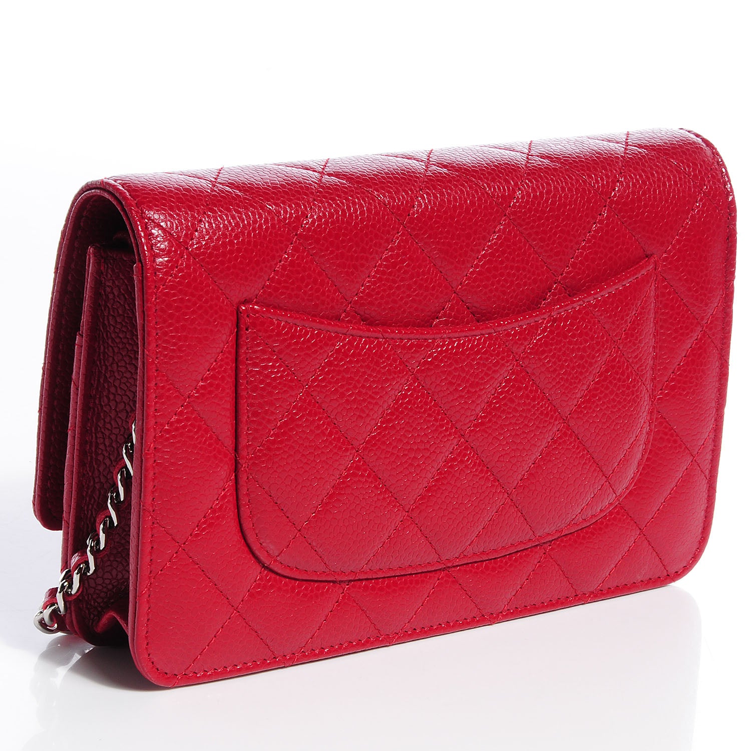 Chanel Caviar Quilted Wallet on Chain WOC Red 3 of 9