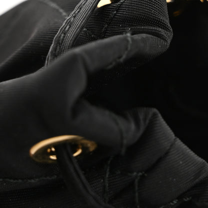 Prada Re-Nylon Quilted Metal Triangle Logo Mini Drawcord Pouch Shoulder Bag Black 13 of 16