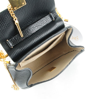 Chloe Textured Calfskin Lambskin Nano Drew Shoulder Bag Black 5 of 8