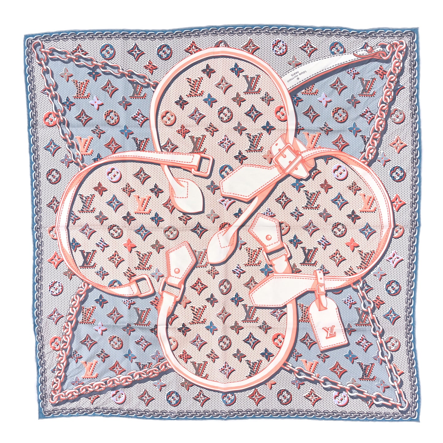 Silk Pop Monogram Scarf Rose Pop