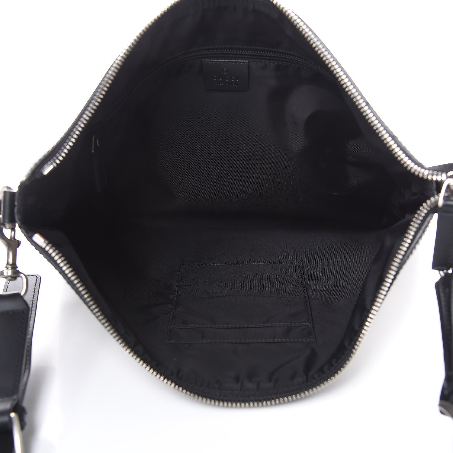 Gucci GG Supreme Monogram Calfskin Web Medium Flat Messenger Bag Beige Ebony Black 5 of 10