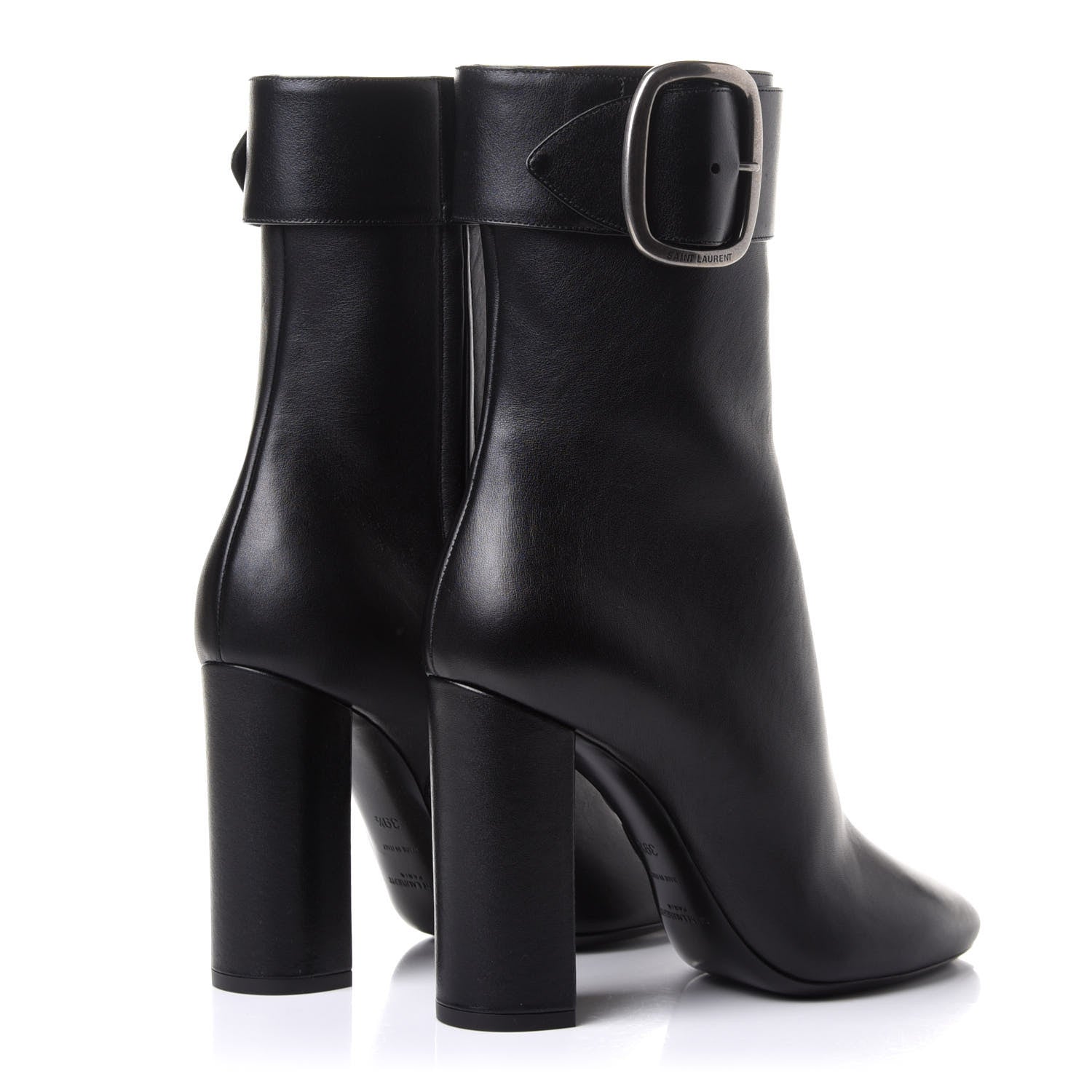 Saint Laurent Calfskin Joplin Buckle Booties 39.5 Black 4 of 9
