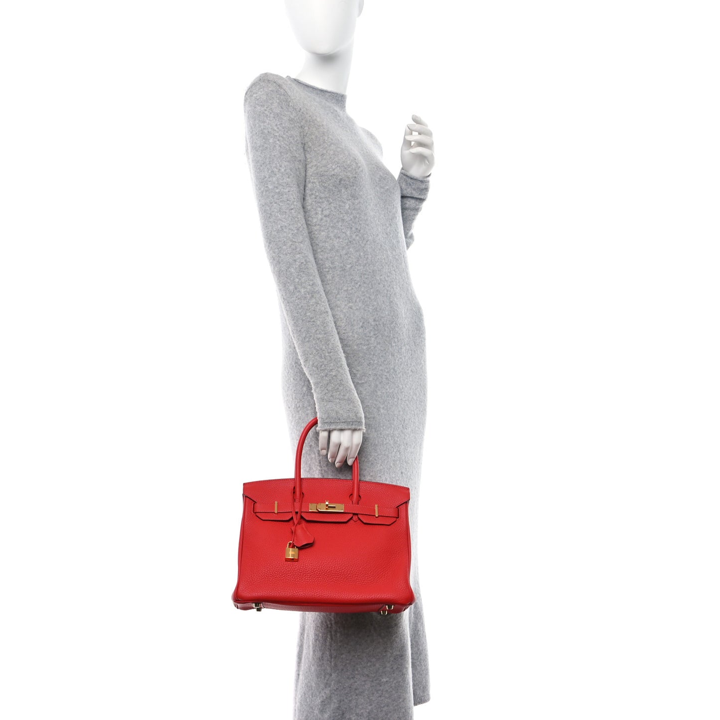 Taurillon Clemence Birkin 30 Rouge Tomate