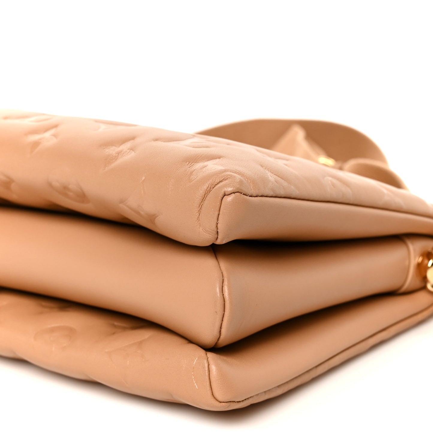 Lambskin Embossed Monogram Coussin PM Camel
