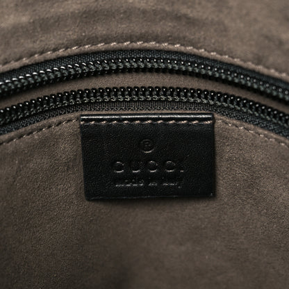 Gucci Guccissima Signature Medium Flat Messenger Bag Black 6 of 12