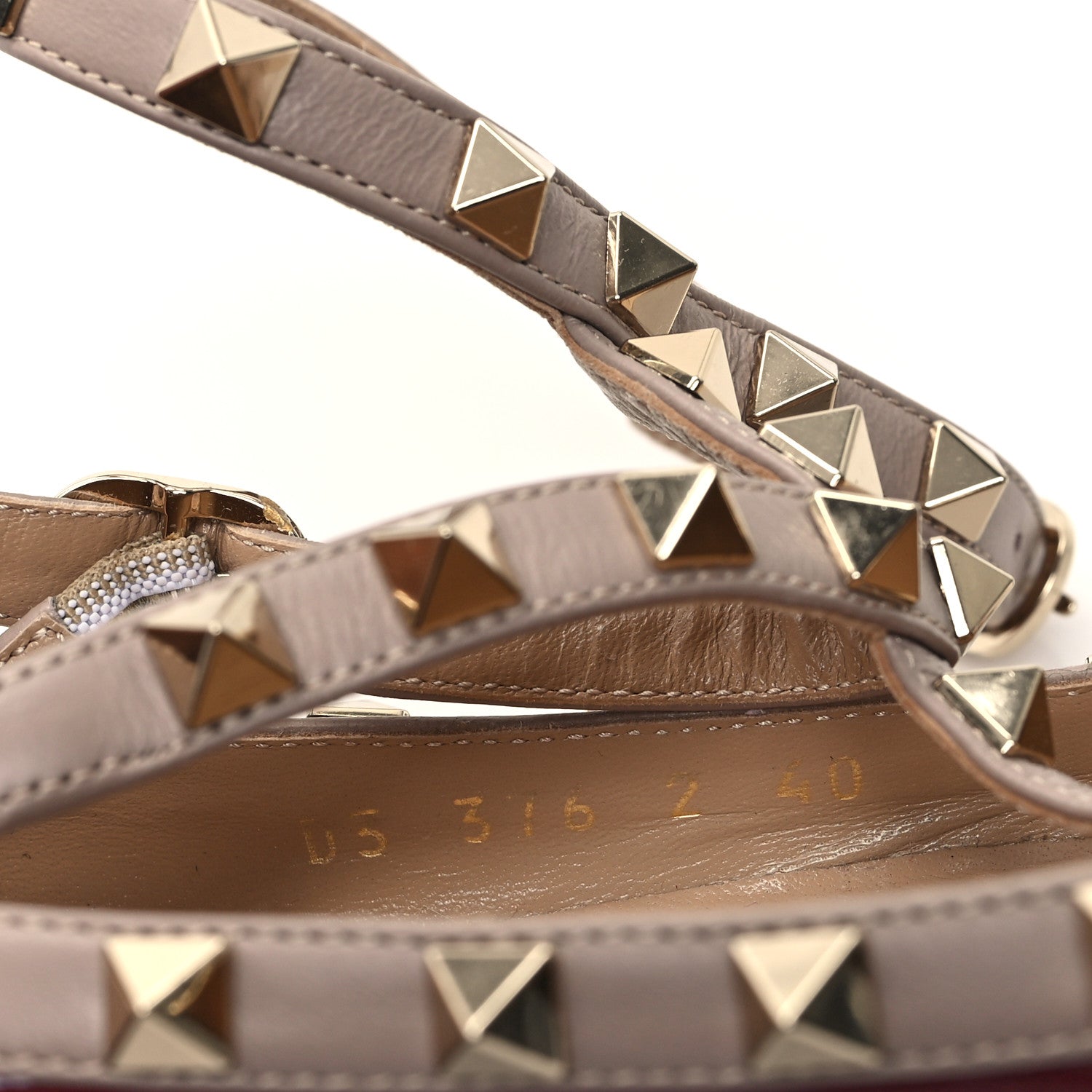Valentino Garavani Patent Nappa Rockstud Cage Ballerina Flats 40 9 of 9