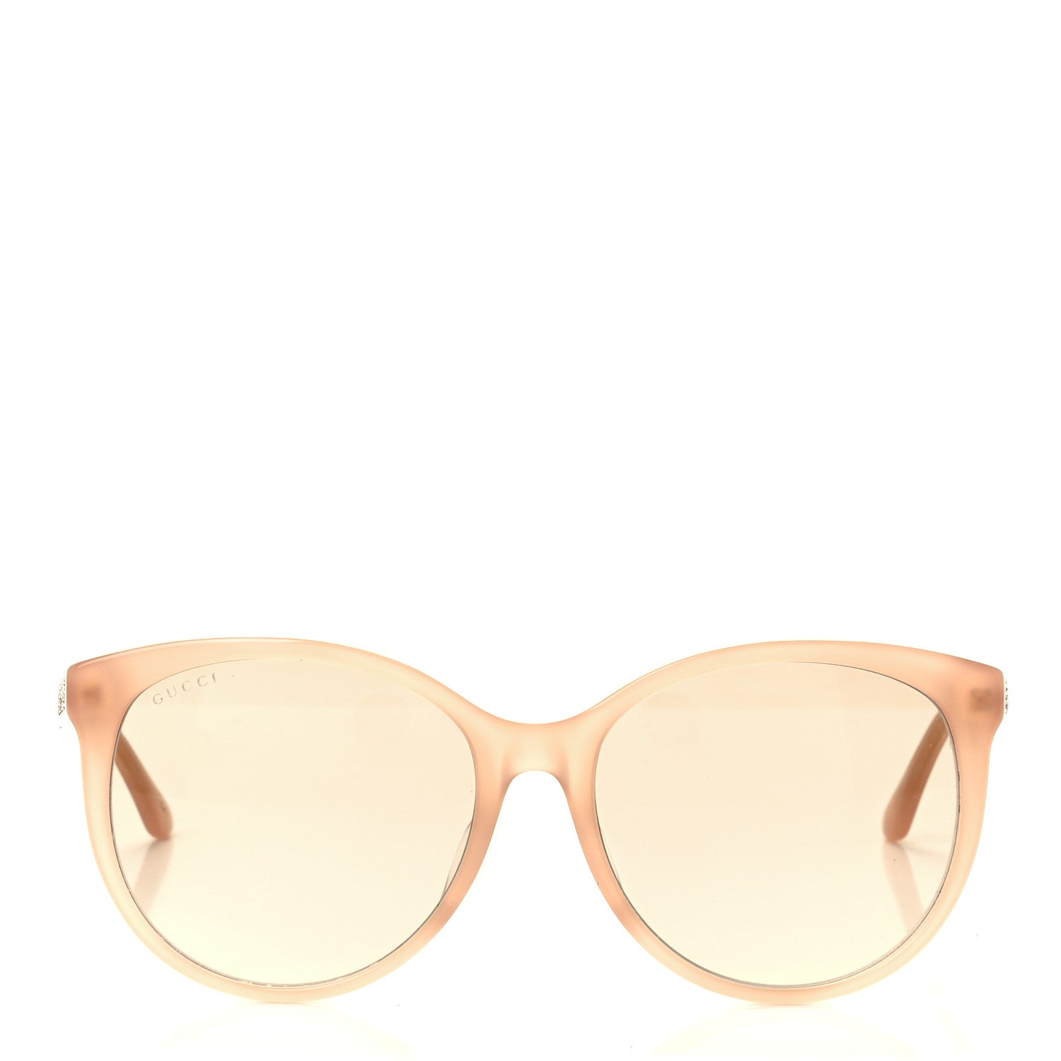 Gucci Acetate Round Frame Crystal Sunglasses GG0729SA Beige 2 of 9