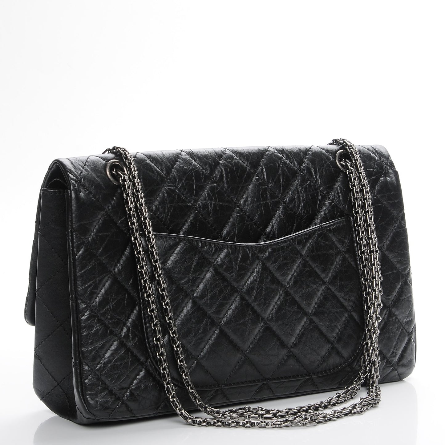 Aged Calfskin Quilted 2.55 Reissue 227 Flap Black