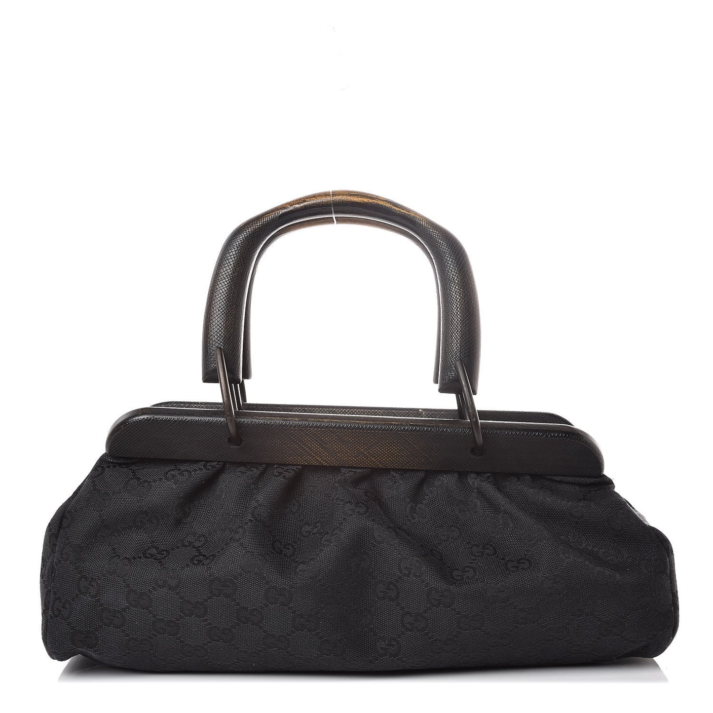 Monogram Wood Handle Frame Doctor Bag Black