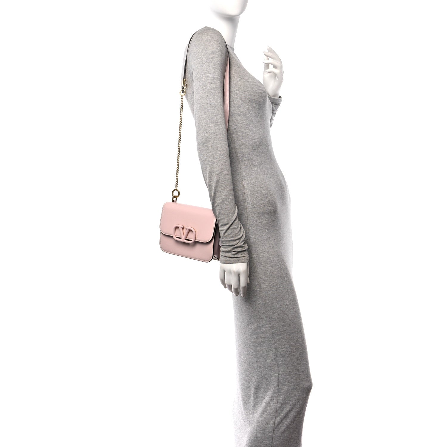 Valentino Garavani Grainy Calfskin Small VSling Shoulder Bag Water Rose 2 of 9