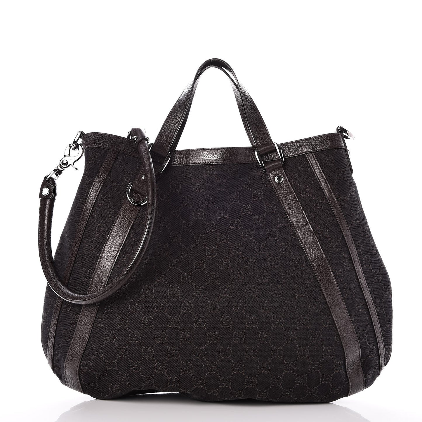 Monogram Medium Abbey Convertible Tote Dark Brown