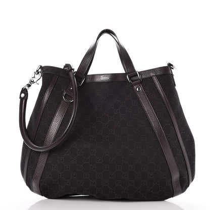 Gucci Monogram Medium Abbey Convertible Tote Dark Brown 1 of 10
