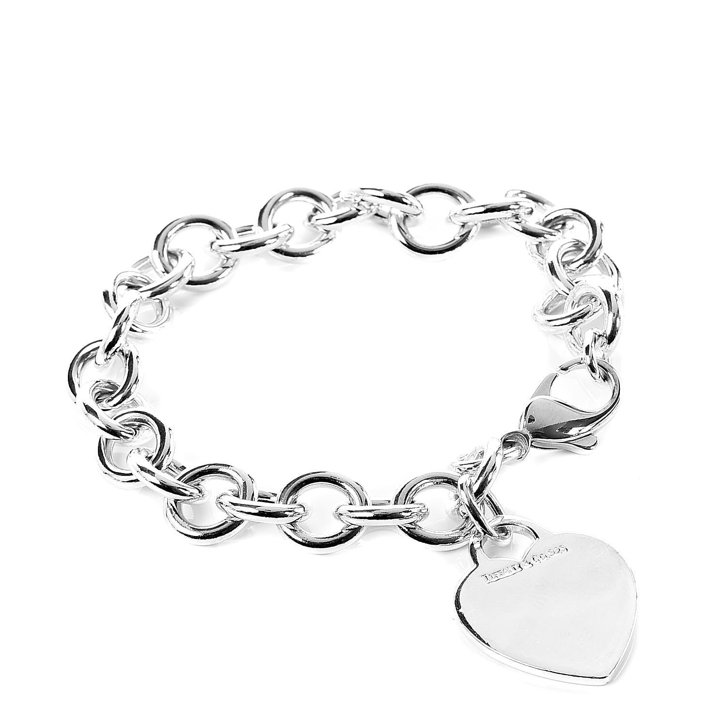 Tiffany Sterling Silver Heart Tag Charm Bracelet 1 of 4