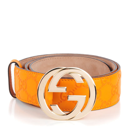 Gucci Guccissima Signature Interlocking G 40mm Belt 85 34 Marigold 1 of 6